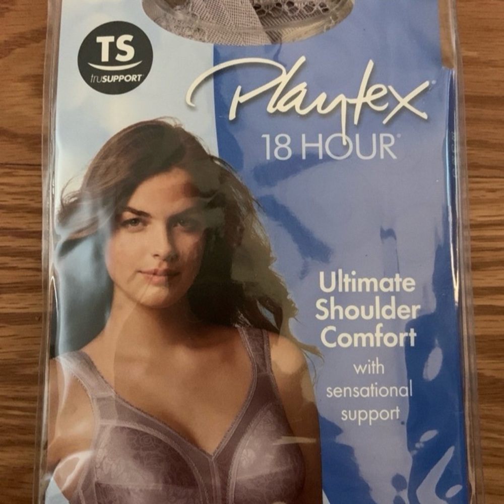 36D BRA 18 HOUR WIREFREE 4693 ULTIMATE SHOULDER COMFORT WARM STEEL